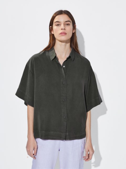 Parfois 100% Lyocell Skjorte Dame Khaki | DK-25YTUWLCP