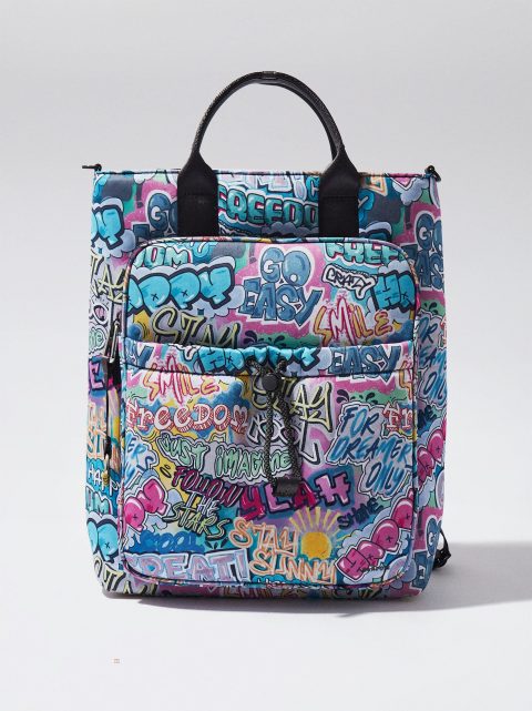 Parfois 15" Neoprene Printed Rygsække Dame Blå | DK-34QJYSLUM