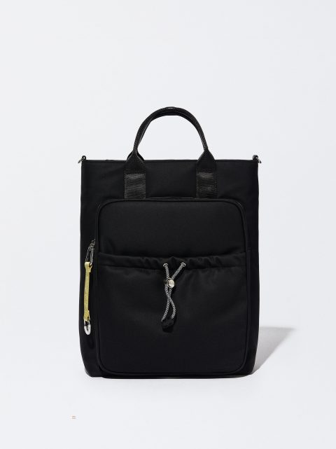 Parfois 15" Nylon-Effect Laptop Rygsække Dame Sort | DK-39RCQFAKJ
