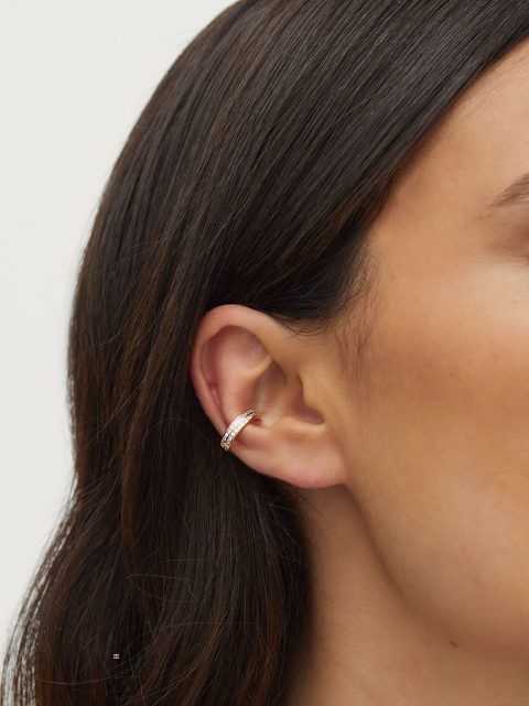 Parfois 925 Silver Ear Cuff With Strass Øreringe Dame Guld | DK-04YBEMUQV