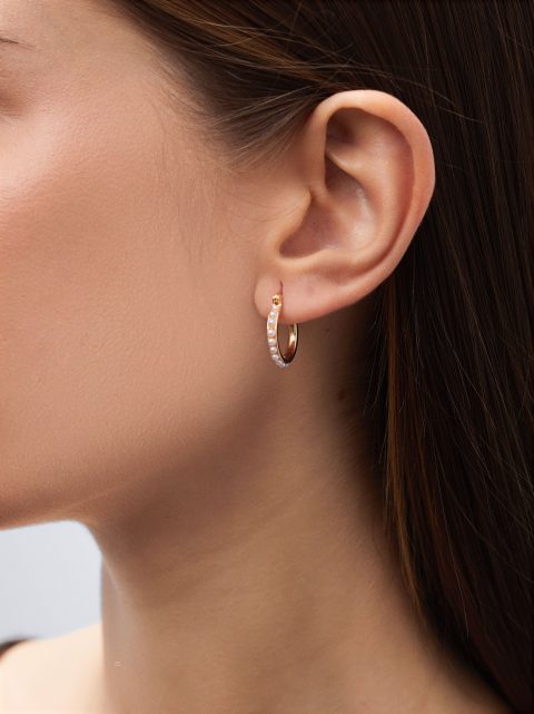 Parfois 925 Silver Hoop With Freshwater Pearl Øreringe Dame Hvide | DK-69WQZFIKO