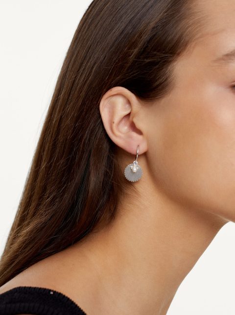 Parfois 925 Silver Hoop With Pearl Øreringe Dame Hvide | DK-87BZUGEQV