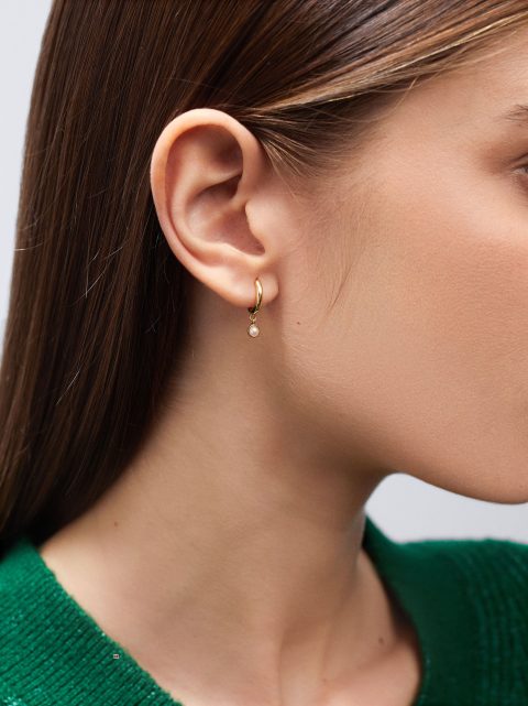 Parfois 925 Silver Hoop With Pearls Øreringe Dame Hvide | DK-08TCEODVU