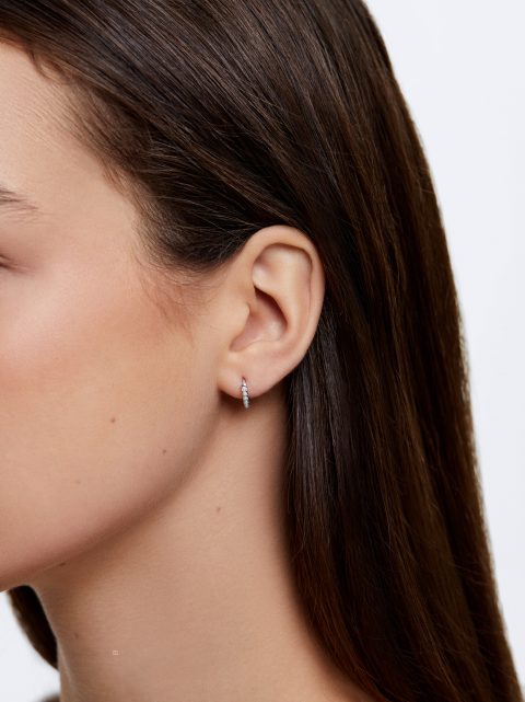 Parfois 925 Silver Hoop With Pearls Øreringe Dame Hvide | DK-23XYKZWEO