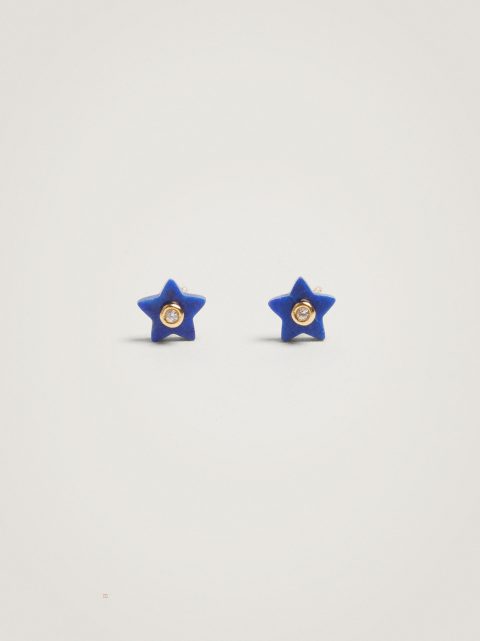 Parfois 925 Silver Star Studs Øreringe Dame Mørkeblå | DK-29NTMQLJP