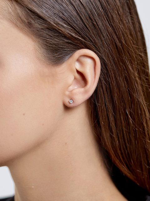 Parfois 925 Silver Stud With Zirconia Øreringe Dame Sølv | DK-04RTMZOIU
