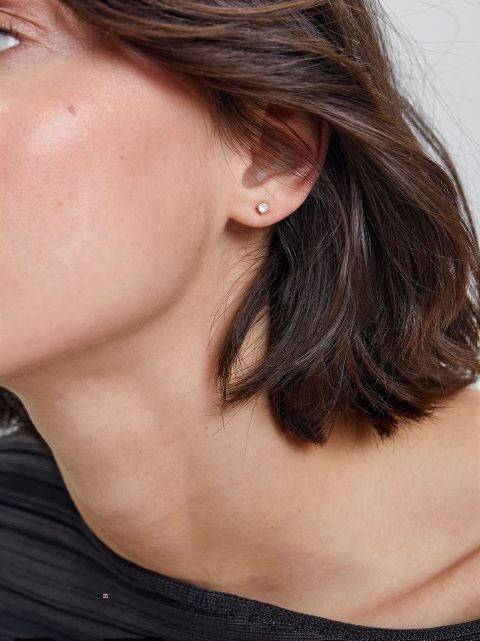 Parfois 925 Silver Stud With Zirconia Øreringe Dame Guld | DK-10TPLCDFZ