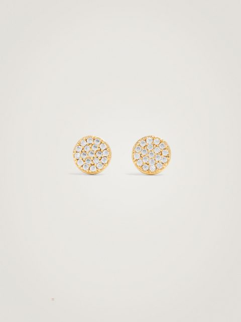 Parfois 925 Silver Stud With Zirconia Øreringe Dame Guld | DK-24RJMNQHE