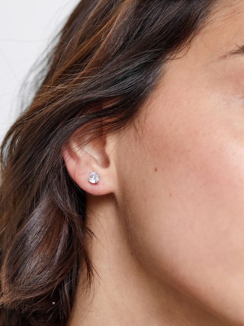 Parfois 925 Silver Stud With Zirconia Øreringe Dame Sølv | DK-62KYWHDMI