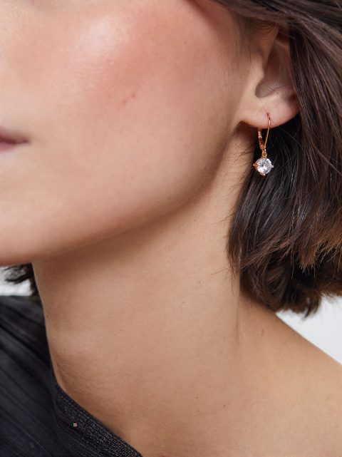 Parfois 925 Silver Stud With Zirconia Øreringe Dame Guld | DK-82DPQXVRJ
