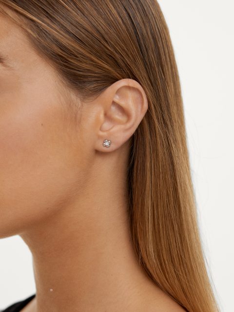 Parfois 925 Silver Studs With Shamrock Øreringe Dame Sølv | DK-45WDZIVAB