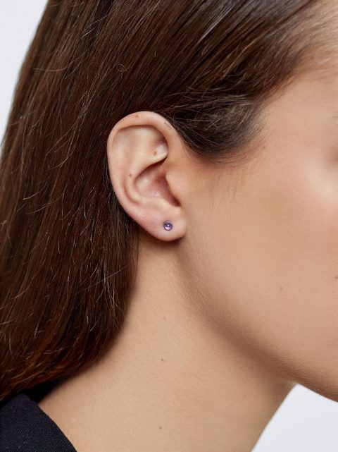 Parfois 925 Silver Studs With Zirconia Øreringe Dame Lilla | DK-23LOWHEKQ