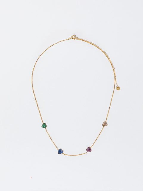 Parfois 925 Silver With Hearts Halskæder Dame Flerfarvede | DK-83EJZOVLP