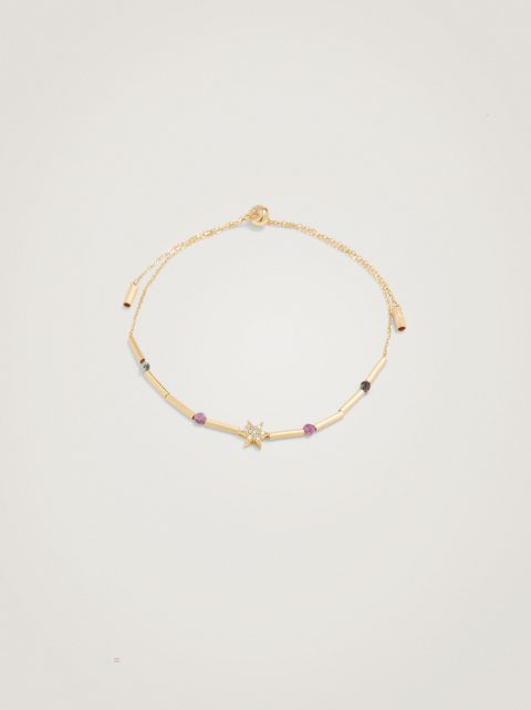 Parfois 925 Silver With Semi-Precious Stone Armbånd Dame Flerfarvede | DK-03RNVHQTS