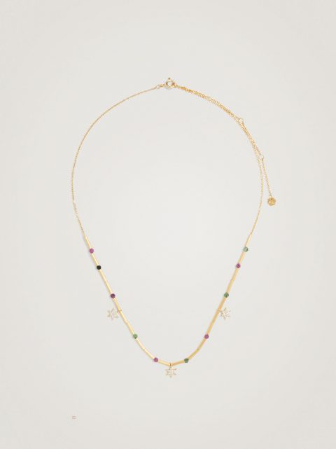 Parfois 925 Silver With Semi-Precious Stone Halskæder Dame Flerfarvede | DK-67NIHSWPX