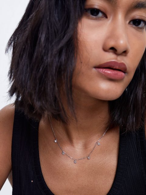 Parfois 925 Silver With Stars Halskæder Dame Sølv | DK-97ZUFIGXV