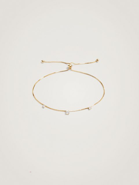Parfois 925 Silver With Zirconia Armbånd Dame Guld | DK-48HRMAZDK