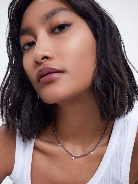 Parfois 925 Silver With Zirconia Halskæder Dame Lilla | DK-30XWEPIYK