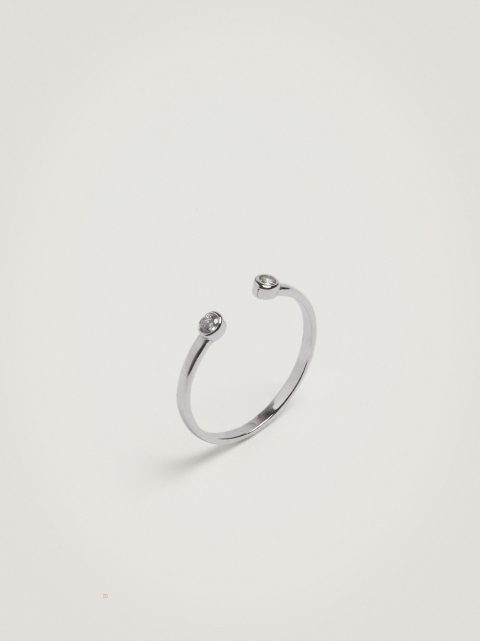Parfois 925 Silver With Zirconia Ring Dame Sølv | DK-21WOYTJLC