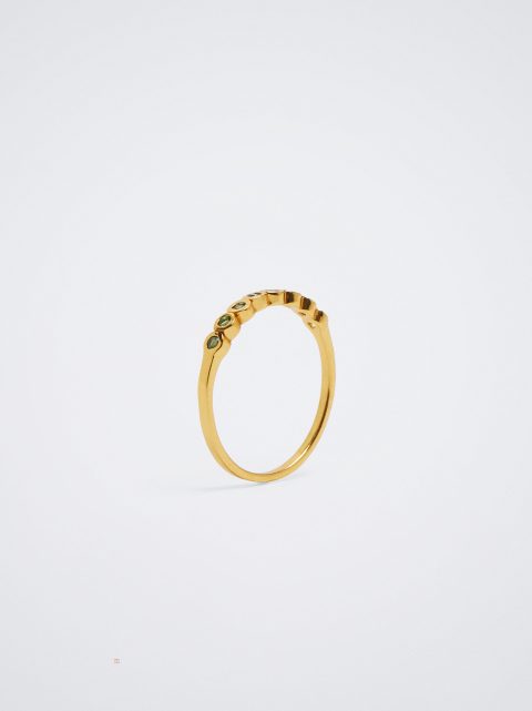 Parfois 925 Silver With Zirconia Ring Dame Guld | DK-58PXGHDWC
