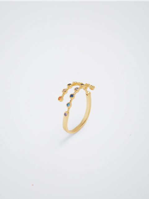 Parfois 925 Silver With Zirconia Ring Dame Flerfarvede | DK-65DEROQHN