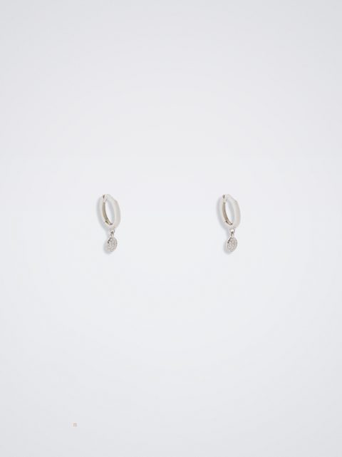 Parfois 925 Sterling Silver Hoops With Zirconia Øreringe Dame Sølv | DK-82VHXYJKZ