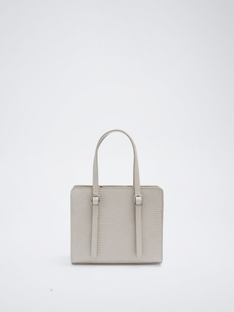 Parfois Animal Embossed Crossbody Taske Dame Hvide | DK-24JDSFPLH