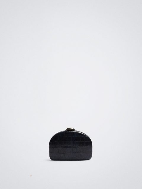 Parfois Animal Embossed Party Clutch Tasker Dame Mørkeblå | DK-52ZECPYWB