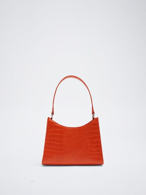 Parfois Animal Embossed Skuldertasker Dame Orange | DK-67BMFNDRO