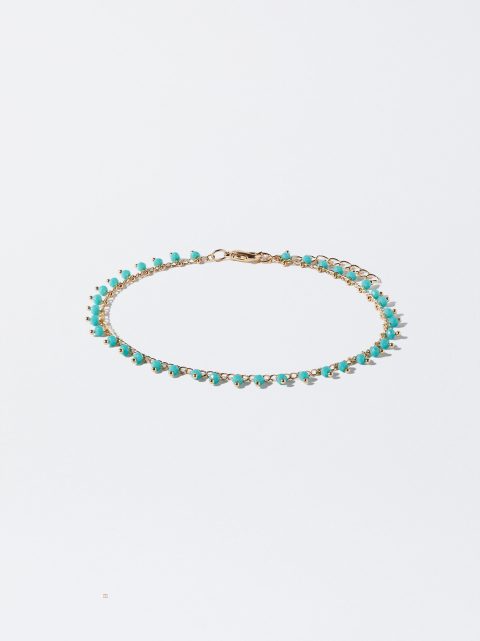 Parfois Anklet With Beading Armbånd Dame Beige | DK-96IZMHYUO