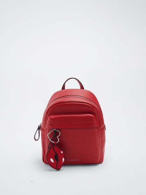 Parfois Backpack With Pendant Rygsække Dame Rød | DK-63WZAGBHV