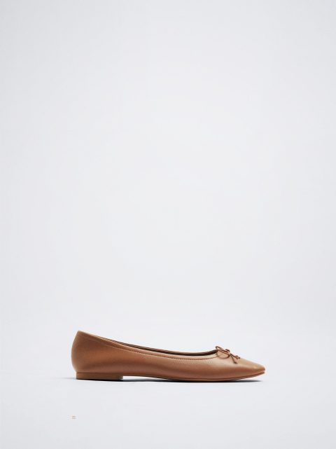 Parfois Ballerinas With Bow Ballerina Sko Dame Brune | DK-52MJBLQOC