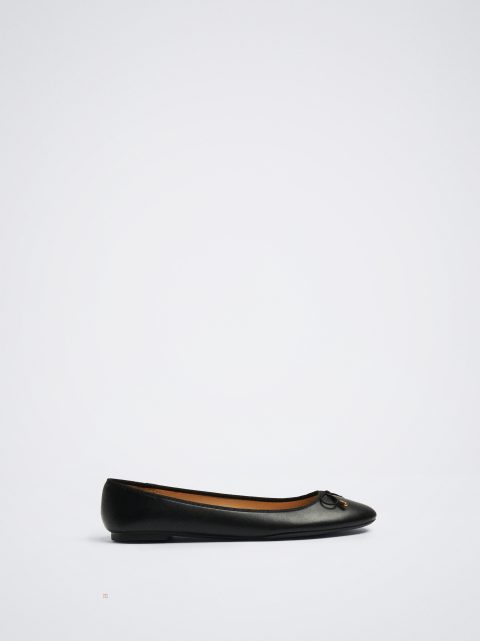 Parfois Ballerinas With Bow Detail Ballerina Sko Dame Sort | DK-53DOVKGCR