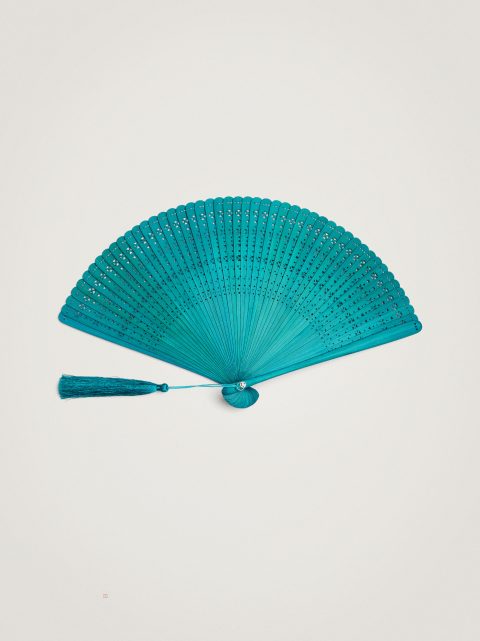 Parfois Bamboo Perforated Fans Dame Blå | DK-37AZQTNPM