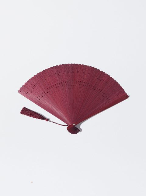 Parfois Bamboo Perforated Fans Dame Bordeaux | DK-69URFSTEV