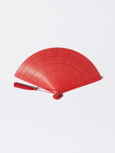Parfois Bamboo Perforated Fans Dame Rød | DK-50YTFHCEL