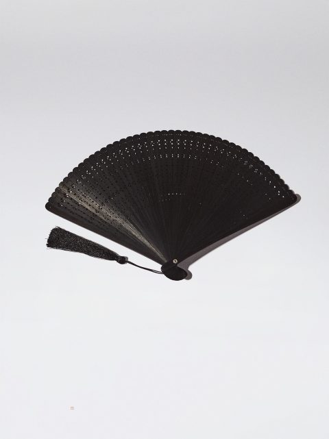 Parfois Bamboo Perforated Fans Dame Sort | DK-03BAWCZYR