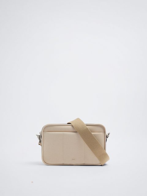 Parfois Basic Crossbody Taske Dame Beige | DK-01QHVAXRB