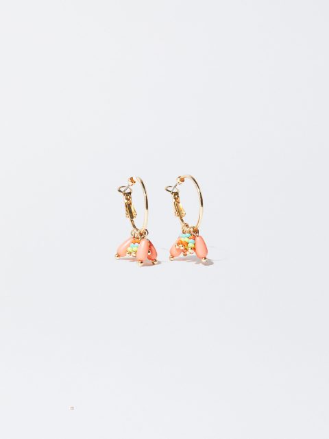 Parfois Beaded Hoop Øreringe Dame Flerfarvede | DK-82DFWBYMS