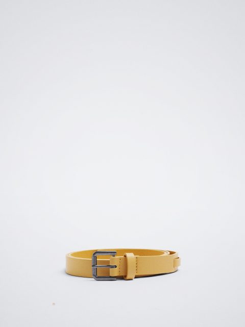 Parfois Belt With Square Přezkou Bælter Dame Gul | DK-79CRFUGVE