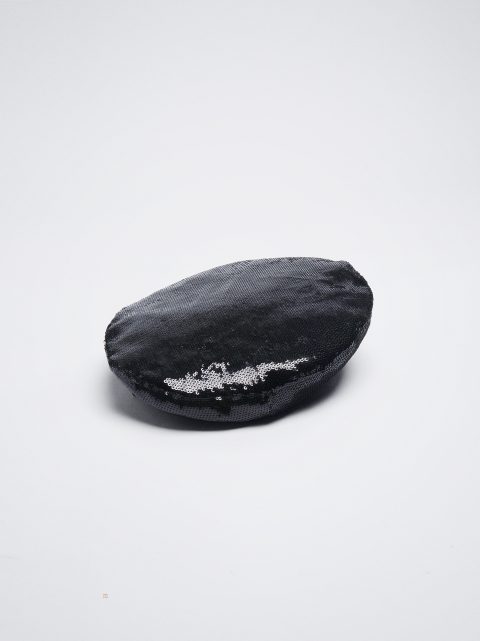 Parfois Beret With Sequins Baretter Dame Sort | DK-90UTYKALZ