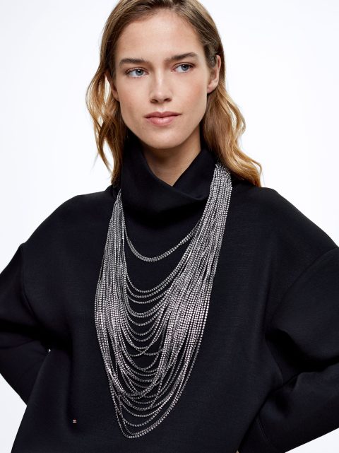 Parfois Body With Crystals Halskæder Dame Sølv | DK-69NYKQIVE