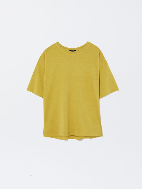 Parfois Bomulds Basic T Shirts Dame Gul | DK-50GYXSAHU
