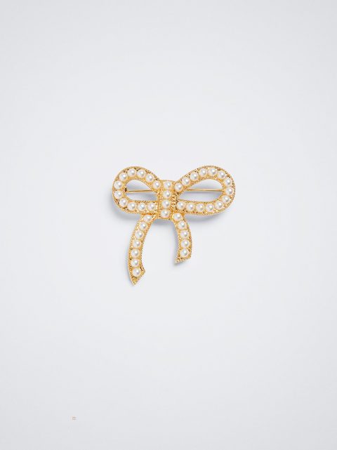 Parfois Brooch With Pearls Brocher Dame Hvide | DK-59FNHWICE