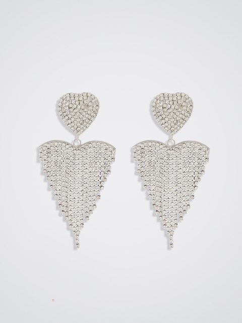 Parfois Clip-Earrings With Crystals Øreringe Dame Sølv | DK-56GAIQXTZ