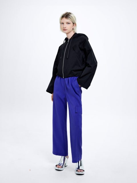 Parfois Coat With Hood And Pockets Frakker Dame Sort | DK-10QGSEBVO