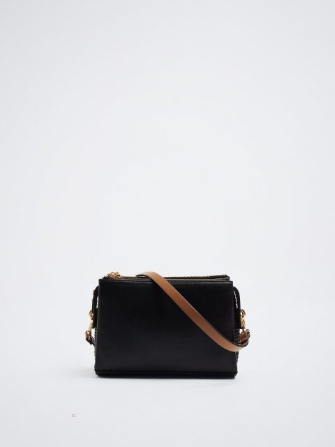 Parfois Colour-Block Crossbody Taske Dame Sort | DK-82FRNKXJW