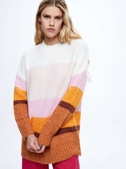 Parfois Colour Block Knit Trøjer Dame Flerfarvede | DK-30QNMVYXK