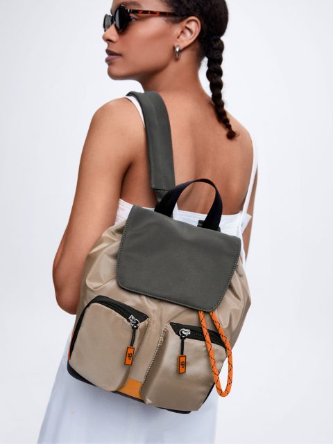 Parfois Colour Block Nylon Rygsække Dame Brune | DK-24DLRPUEO
