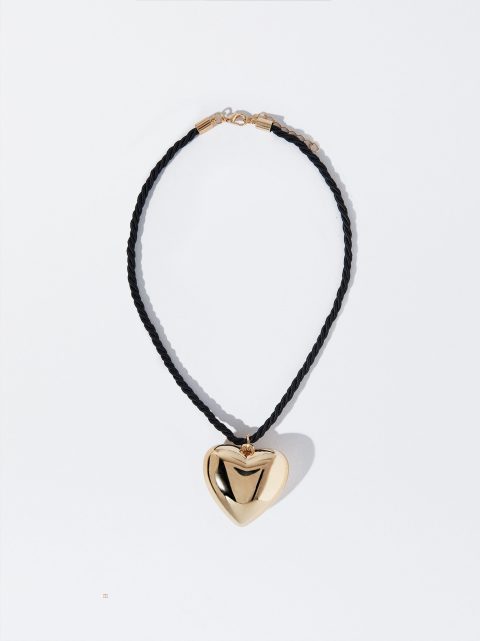 Parfois Cord With Heart Halskæder Dame Sort | DK-14MPLHTIY